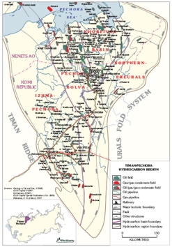 Timan-Pechora Hydrocarbon Province Map